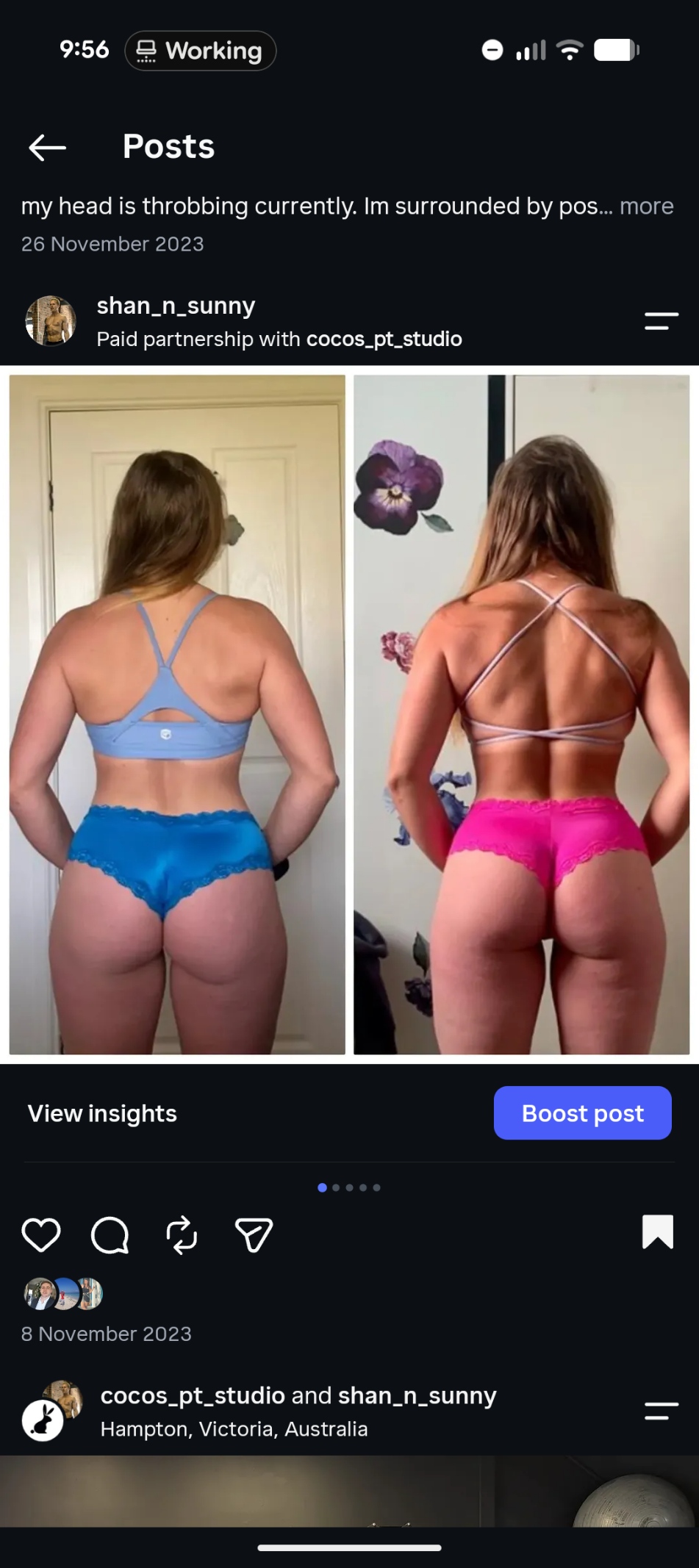 Dani's coaching progress, back comparison